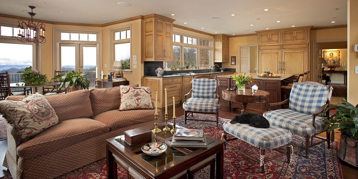 View of Kitchen and Living Room